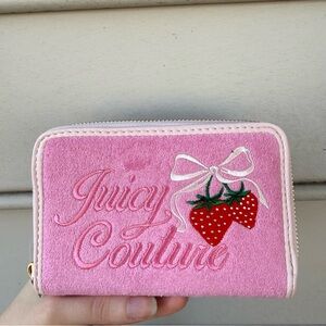 Juicy Couture terrycloth Pink Wallet with Strawberry Design